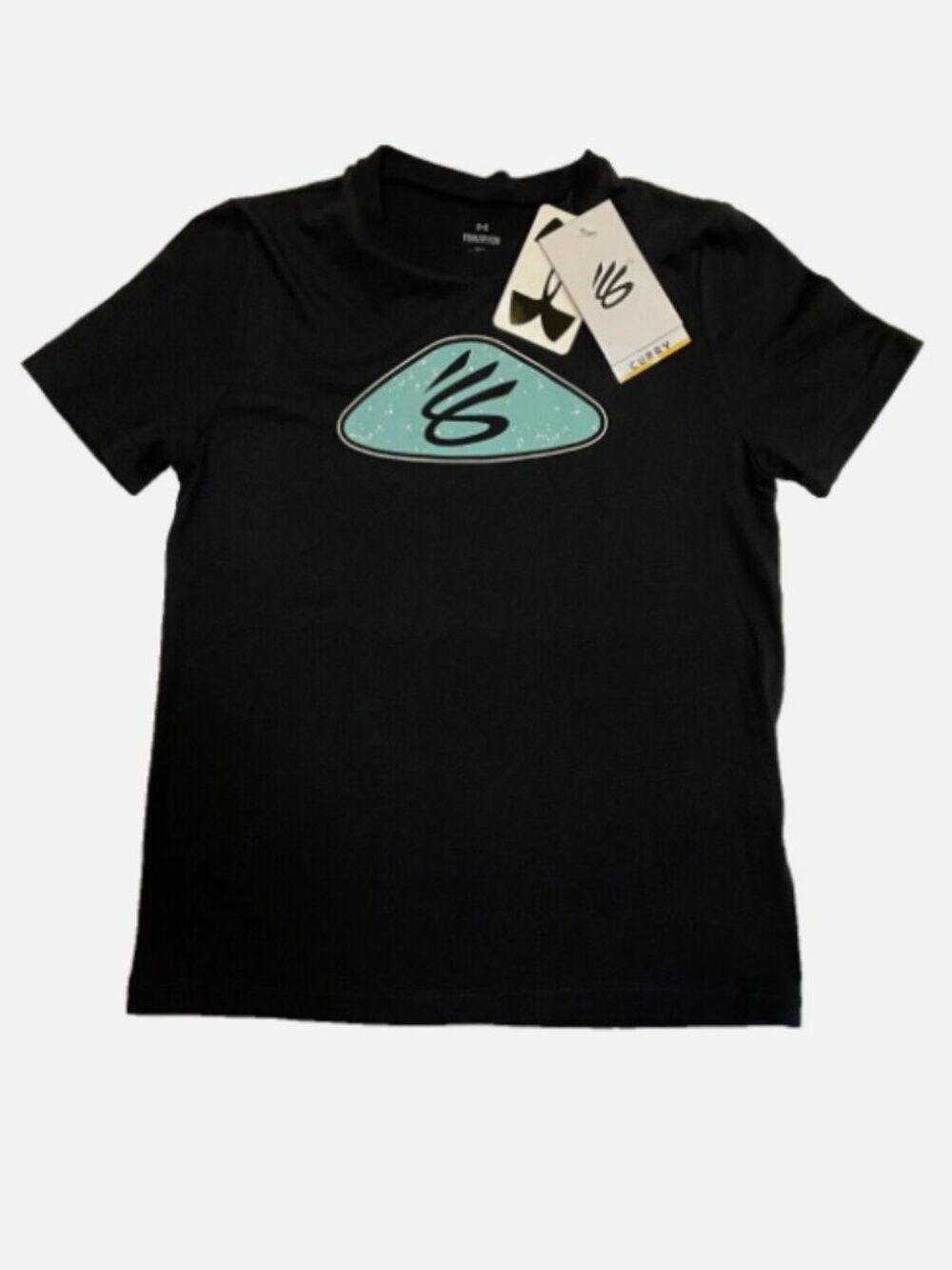 Under armour Steph Curry Basketball Graphic Tee Boys Small Black NWT
